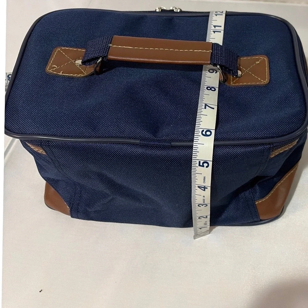 Claude Albert 3 Piece Luggage Set Navy Blue Duffel Train Case Toiletry Bag